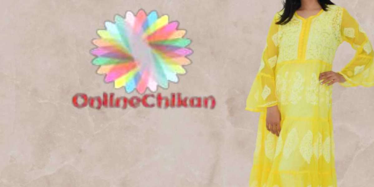 Latest Design Chikan Kurti::aari design