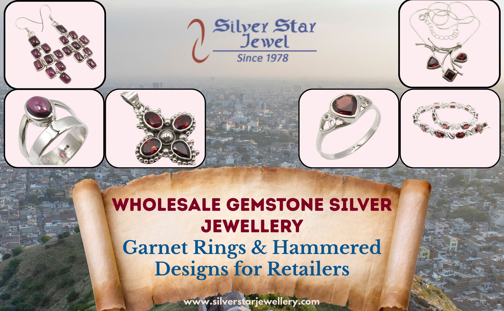 Wholesale Gemstone Silver Jewellery: Garnet Rings & Hammered Designs for Retailers